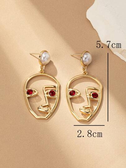Abstract Face Art Dangle Earrings