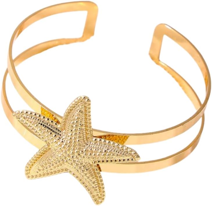 Golden Starfish Cuff Bracelet