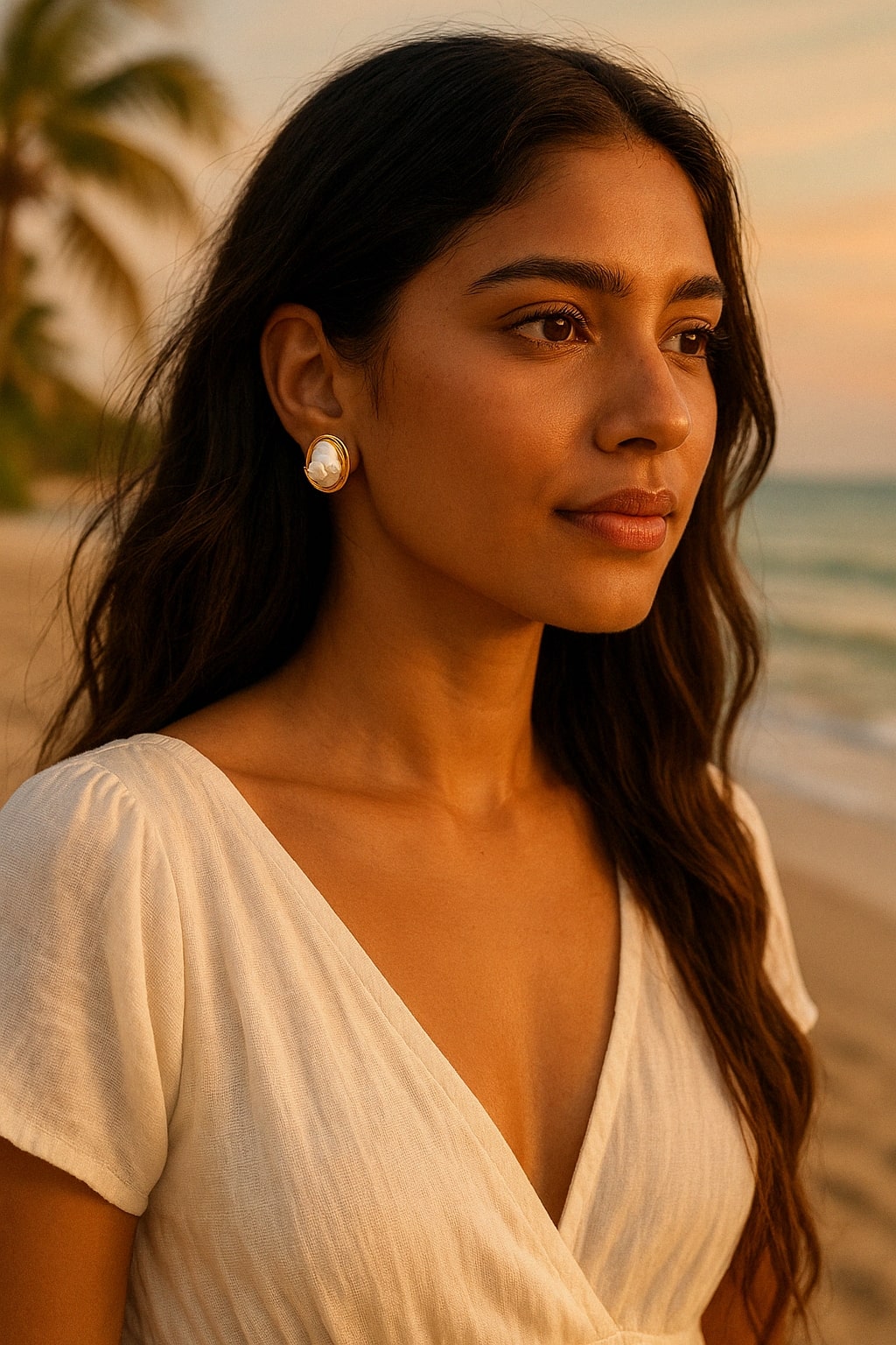 Glided Pearl Studs
