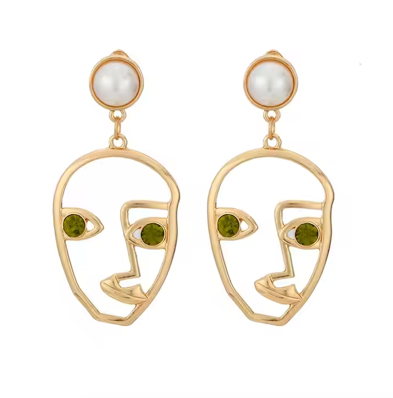Abstract Face Art Dangle Earrings