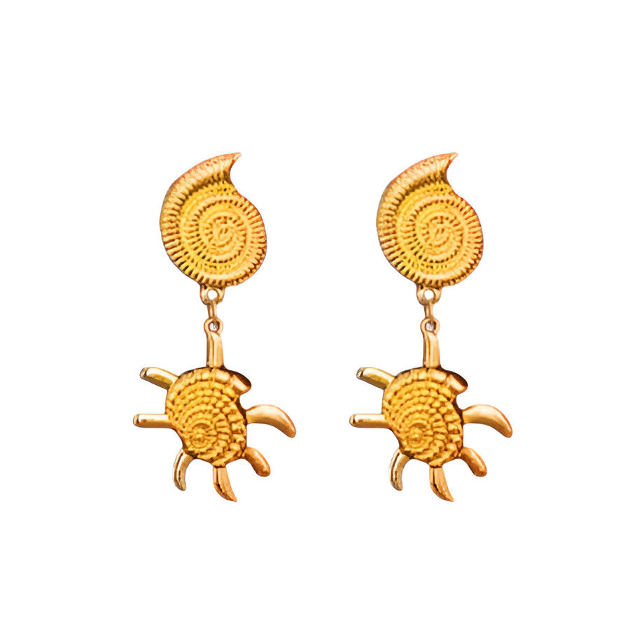 Spiral Turtle Earrings