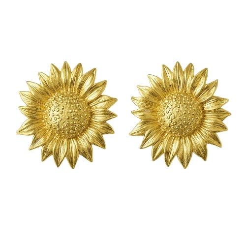 Golden Sunflower Statement Earrings
