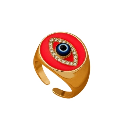 Pink Evil Eye Ring