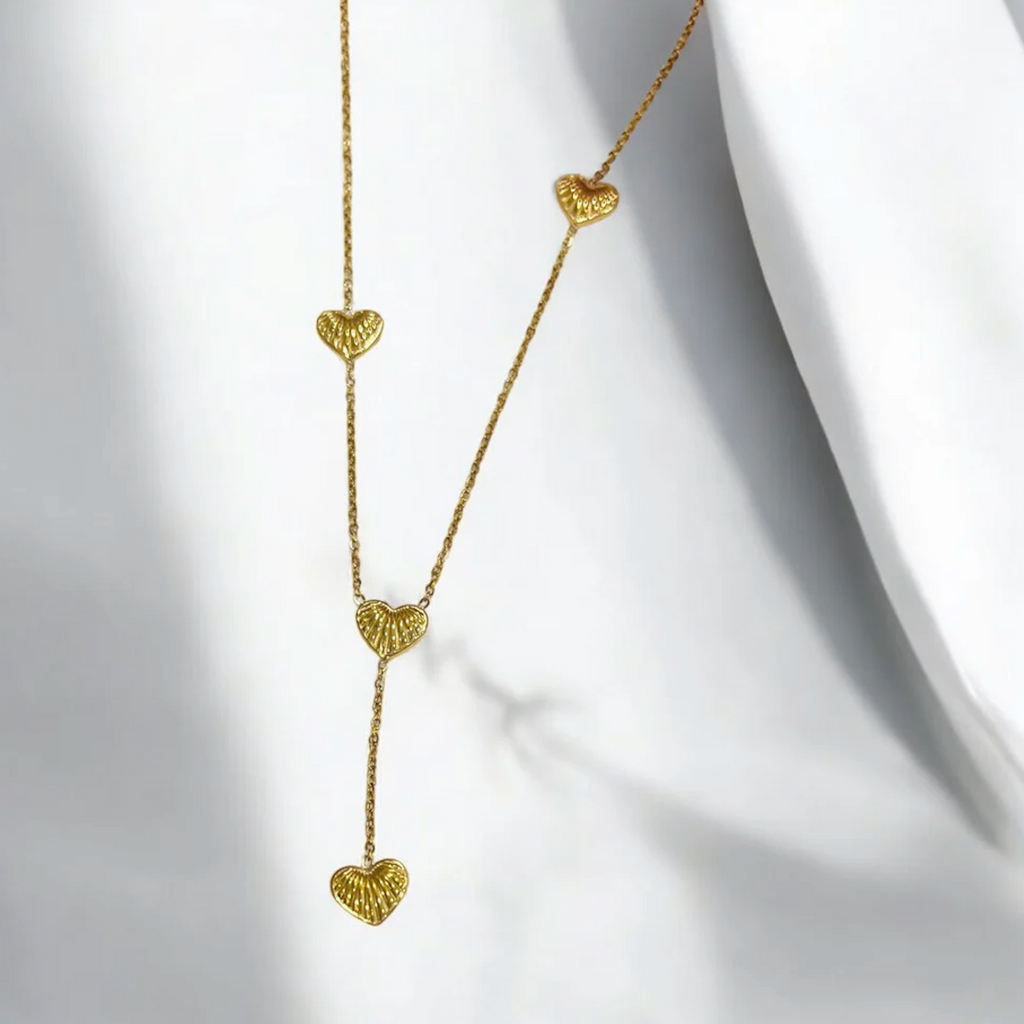 Gold Y-shaped heart necklace | Ivor Jewels