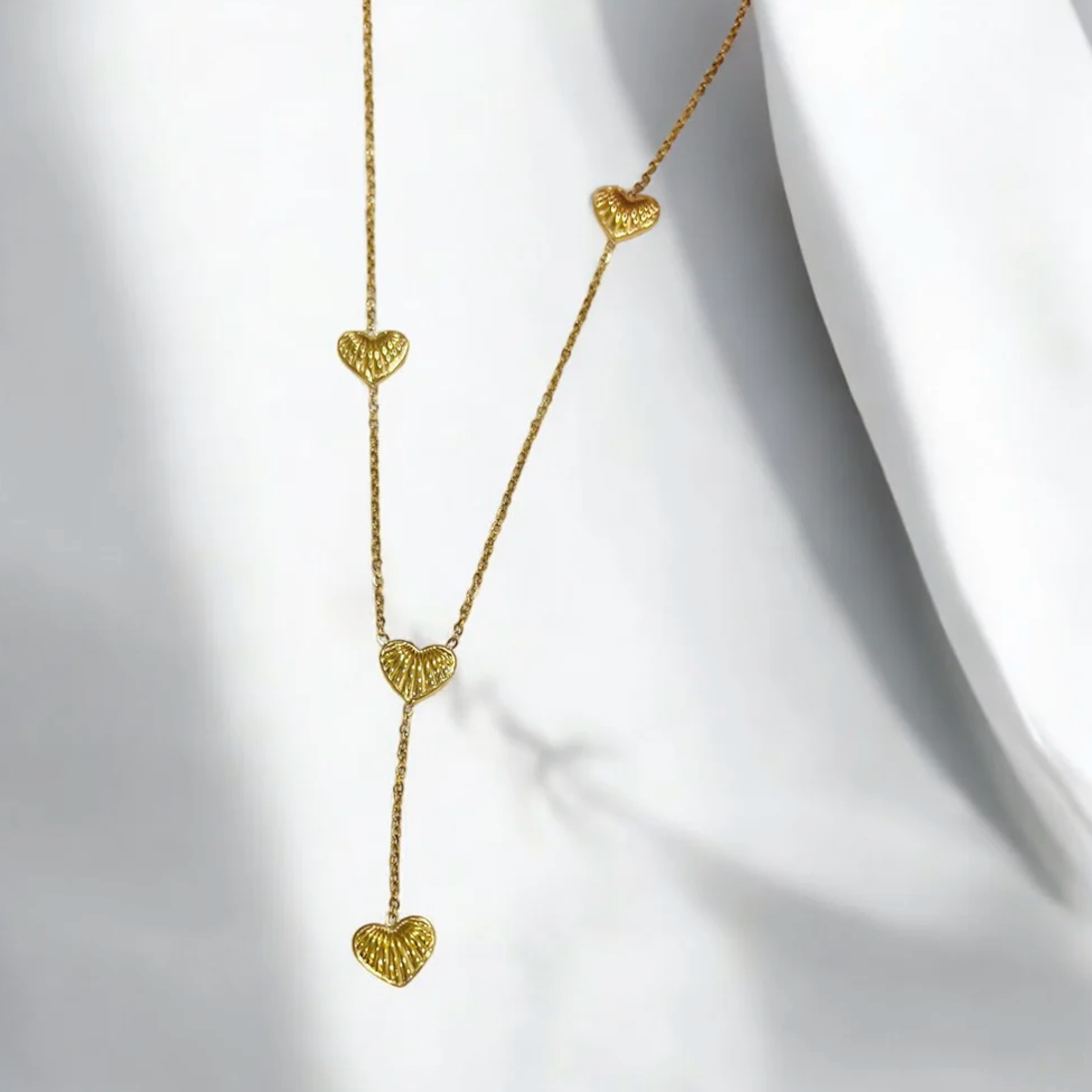 Gold Y-shaped heart necklace | Ivor Jewels