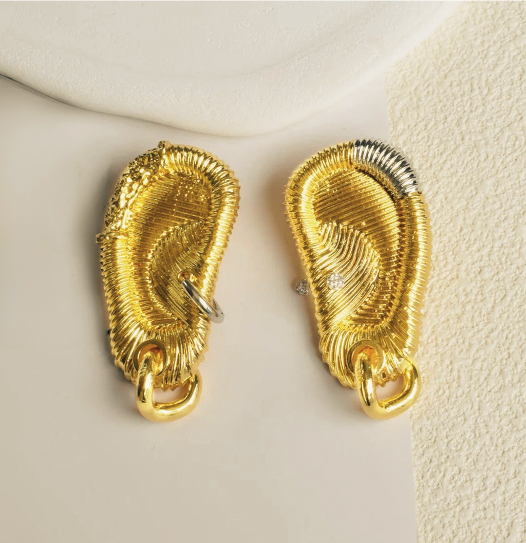 Golden whisper earrings | Ivor Jewels