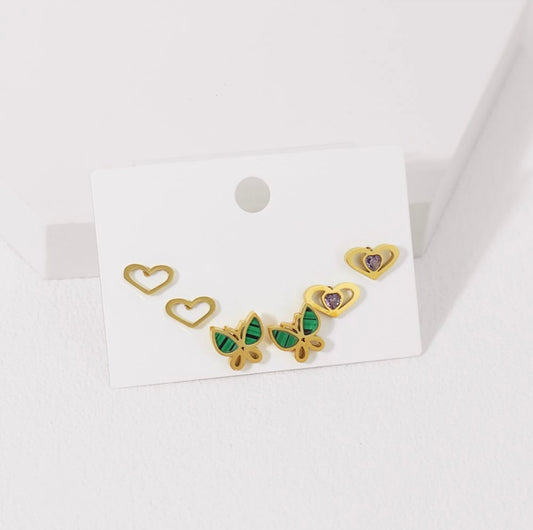 3-Pack Love Studs