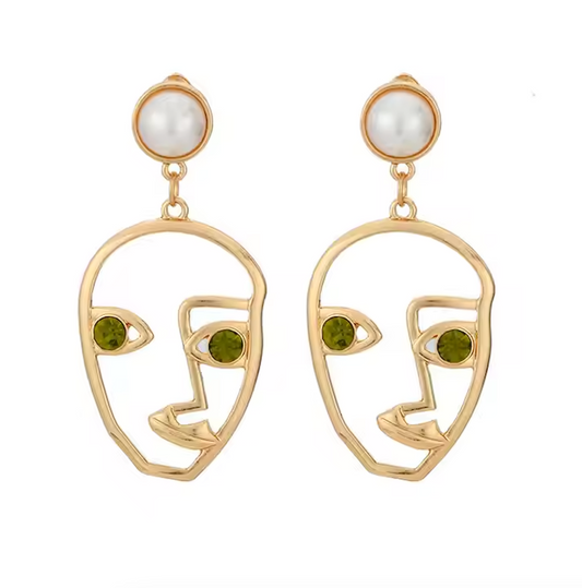 Abstract Face Art Dangle Earrings