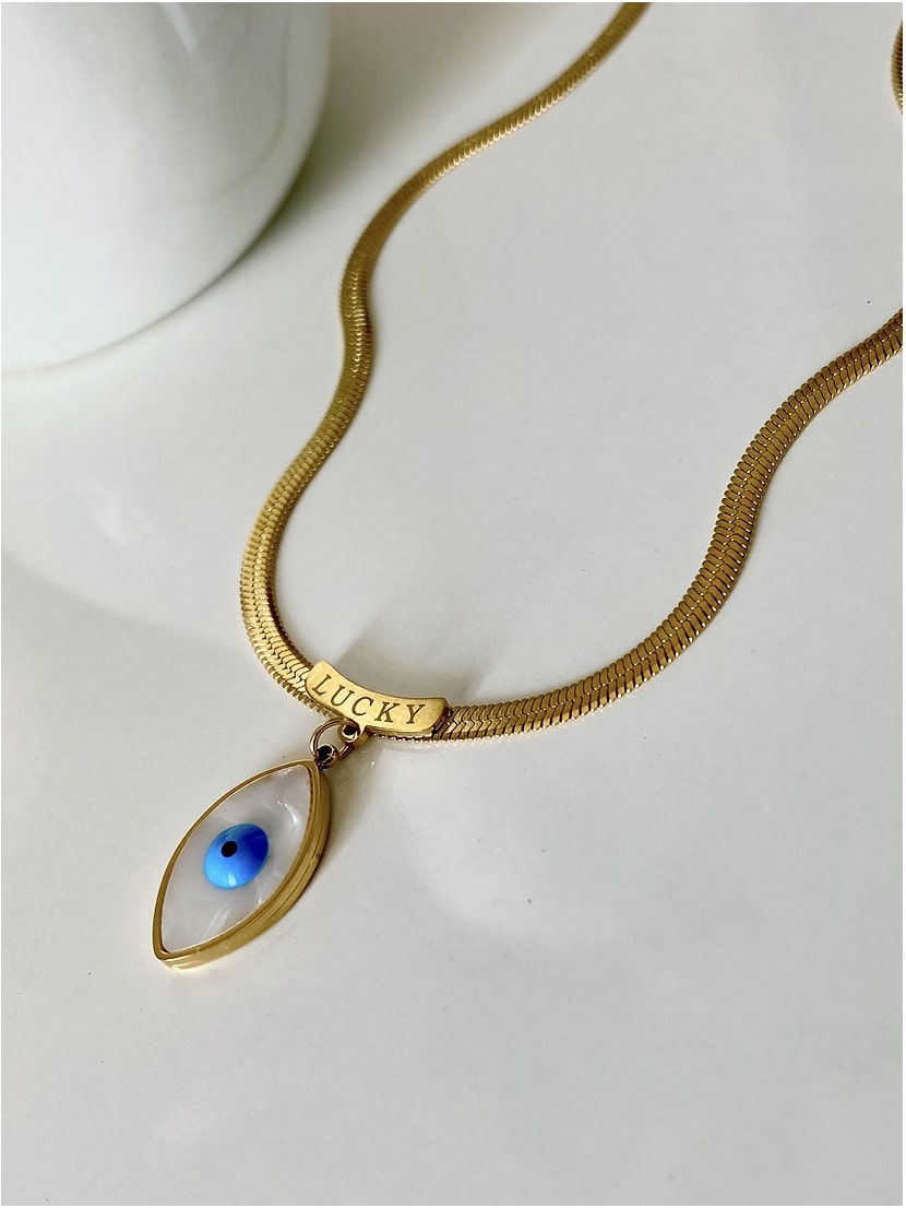 Evil Eye Snake Necklace