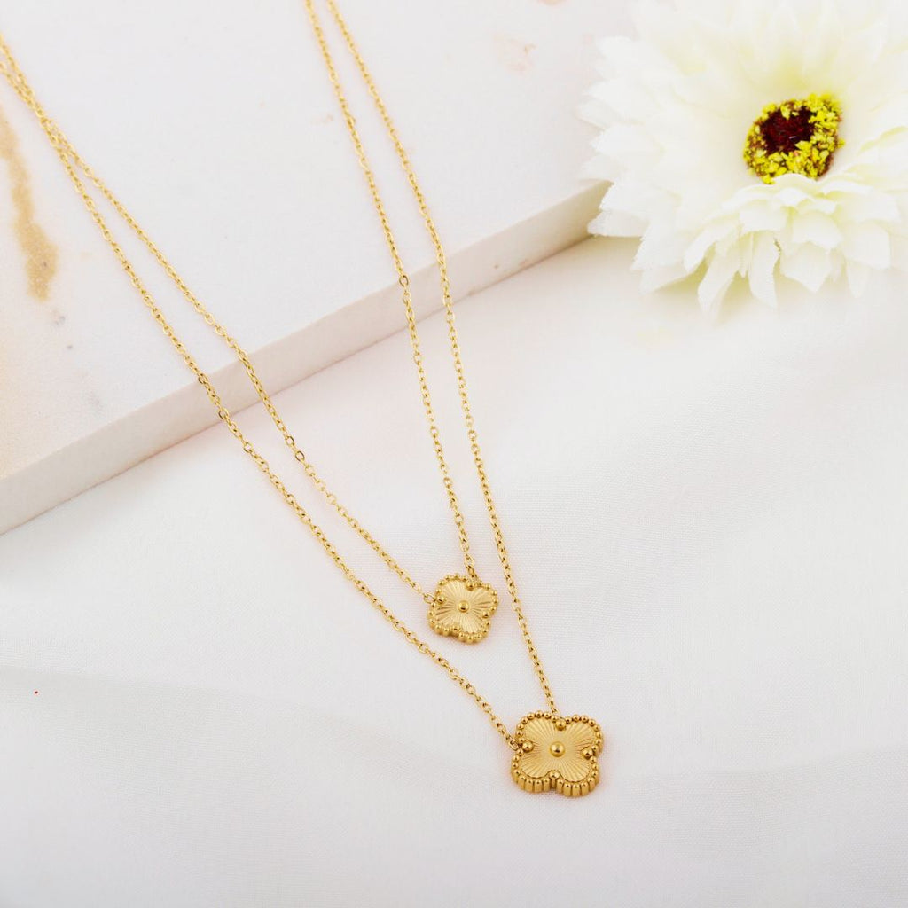 Layered Clover Golden Necklace