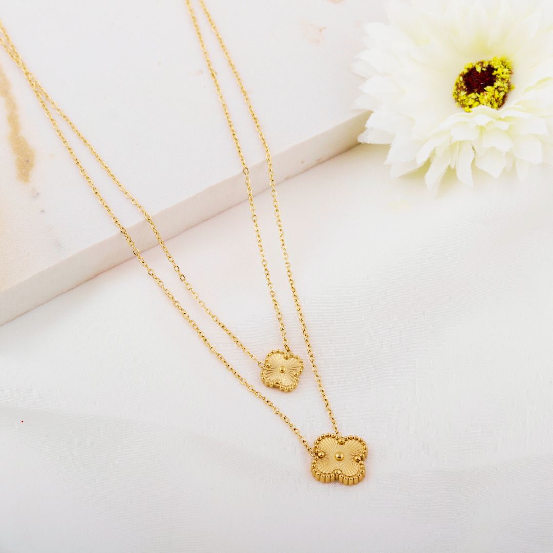 Layered Clover Golden Necklace