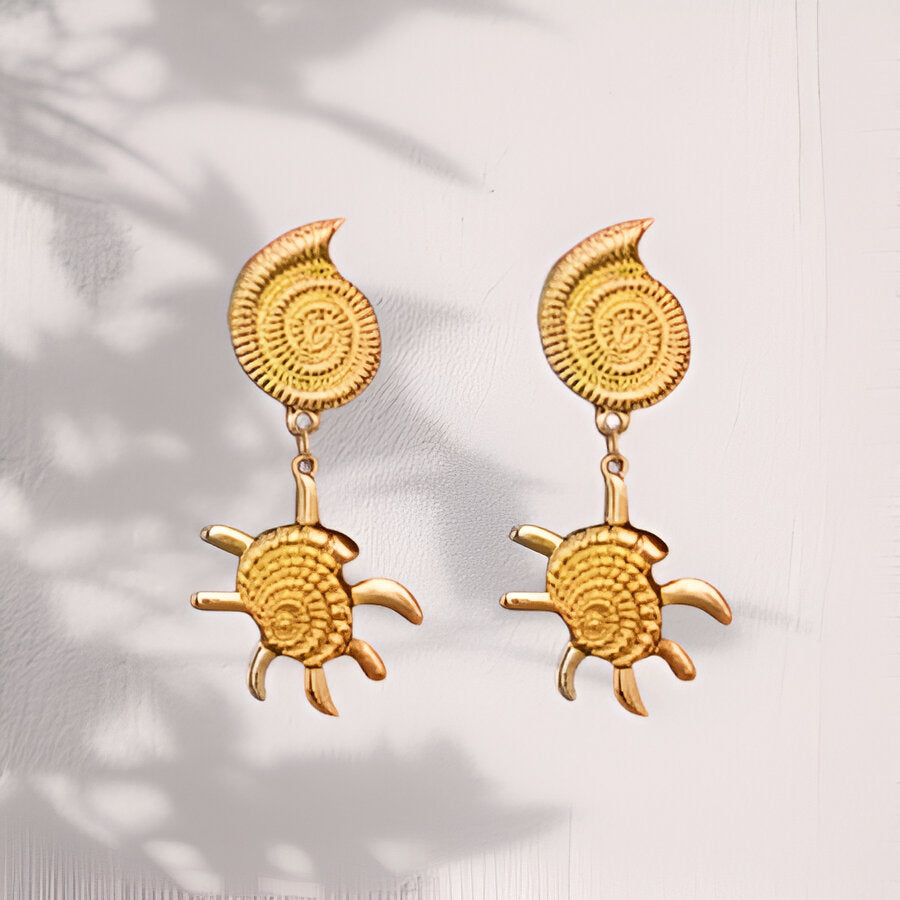 Spiral Turtle Earrings