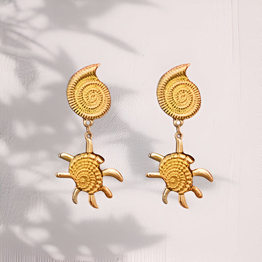 Spiral Turtle Earrings