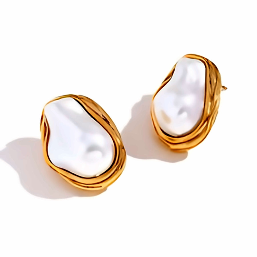 Glided Pearl Studs