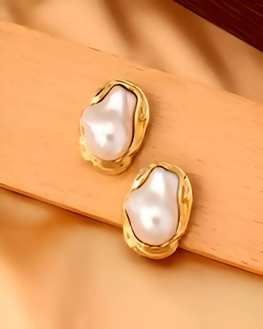 Glided Pearl Studs