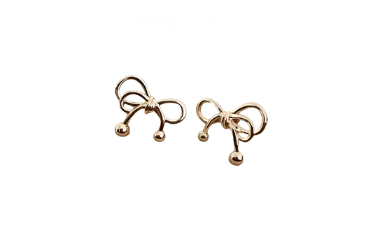 Rose Gold Bow Earrings