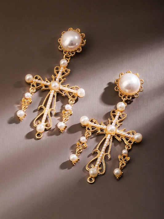 Saint Cross Silver Earrings